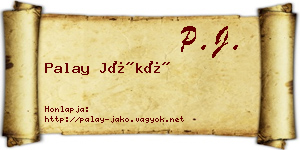 Palay Jákó névjegykártya